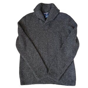 VTG Polo Sport Ralph Lauren Shawl Collar Sweater Mens Sz L Alpaca Wool Cabincore